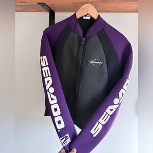 Vintage SEA DOO wetsuit top XL rare long sleeve purple